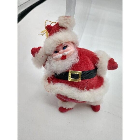 Vintage Red Santa Claus Figurine Made In Hong Kong  Holiday Decoration  3.5" Inc - Picture 1 of 4
